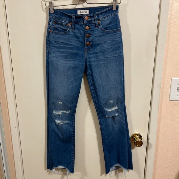 Madewell Cali Demi-Boot Jeans in Bronson Wash: Button-Front Edition Size 25. EUC - Picture 2 of 14